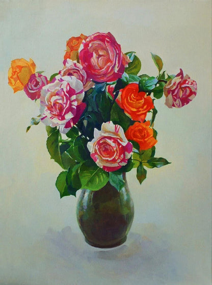 Oil painting Pink beauty of flowers Anastasia Yaroshevich