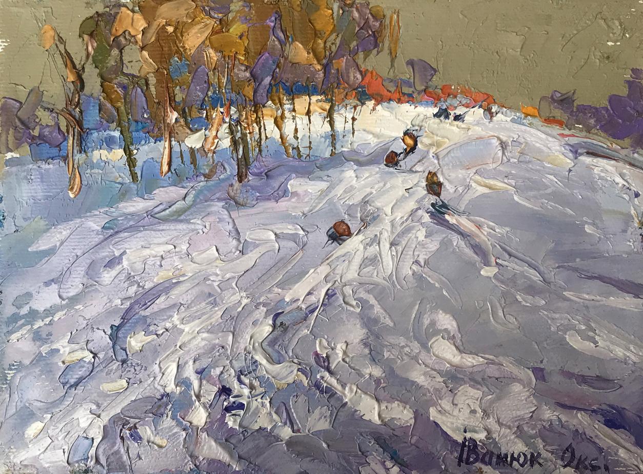 Oil painting On snowy hills Oksana Ivanyuk