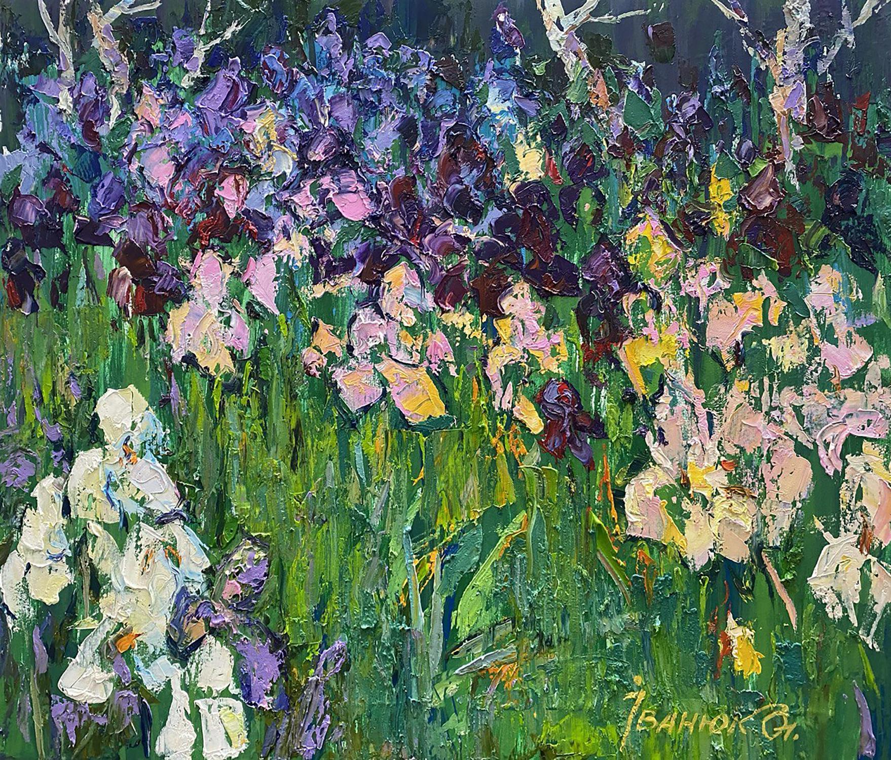 Oil painting Flowers in the garden Alex Kalenyuk