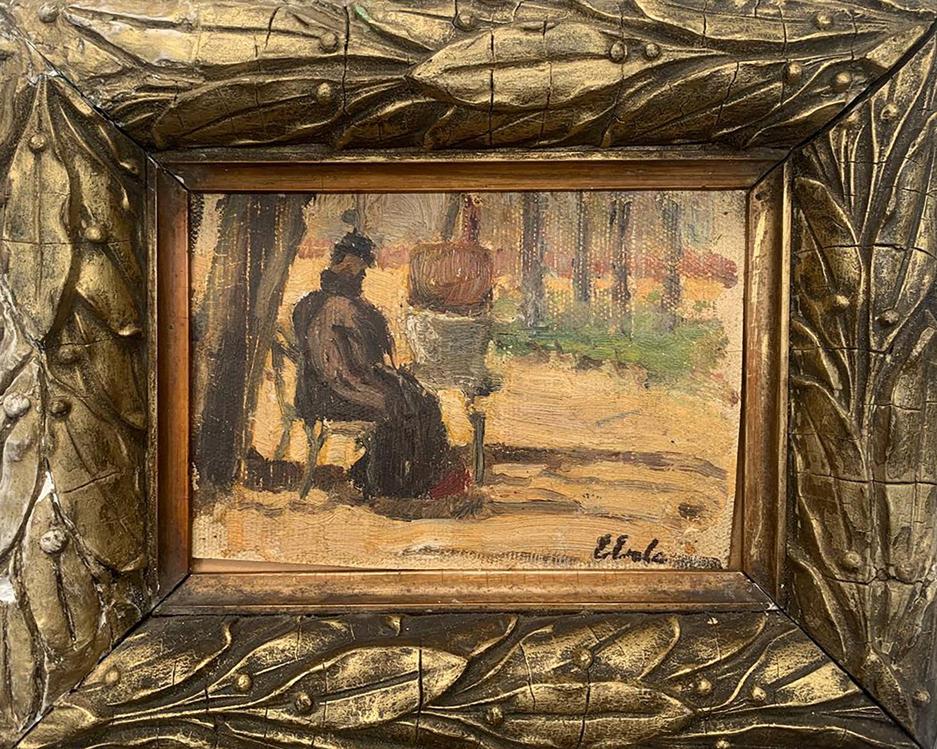 Oil painting Rest in the park Erno Erb