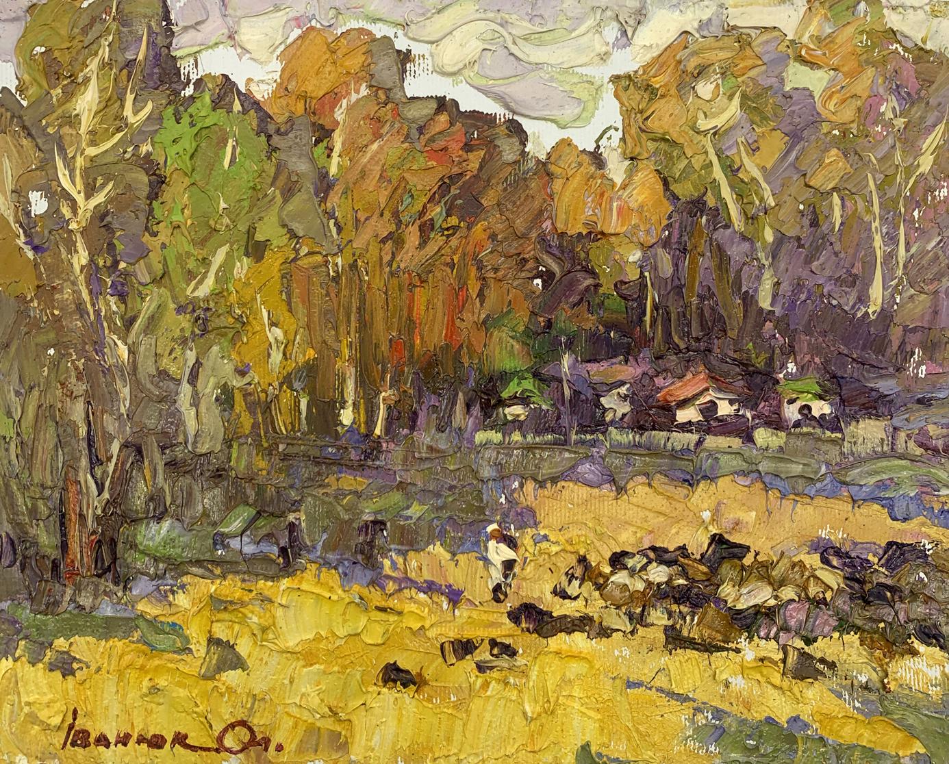 Oil painting Autumn on the edge of the forest Alex Ivanyuk