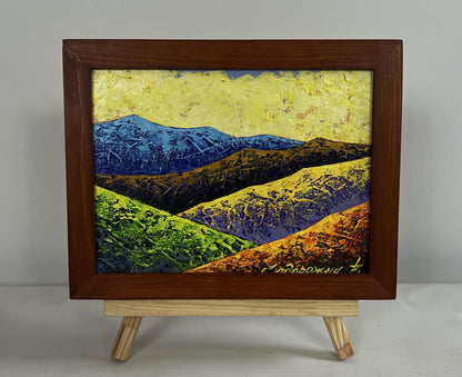 Oil painting Hiking in the mountains in the evening V. Zadorozhnya