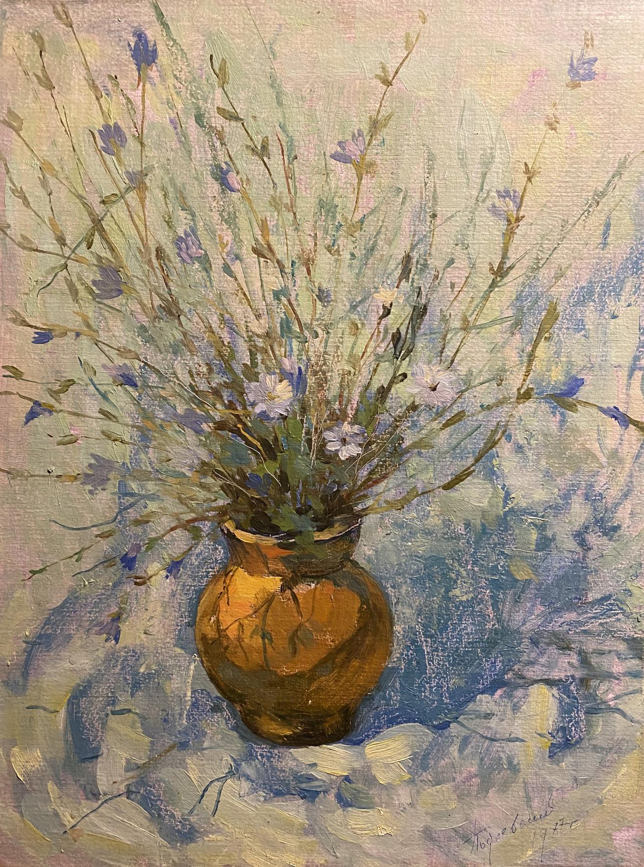 Oil painting Flowers in a vase Vladimir Podlevskii