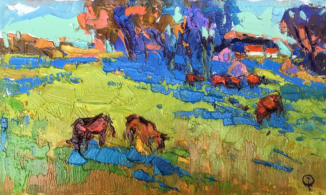 Oil painting Morning meadows Oksana Ivanyuk