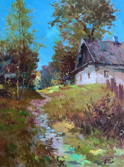 OIl painting Early morning in the village Yuriy Suprunchuk