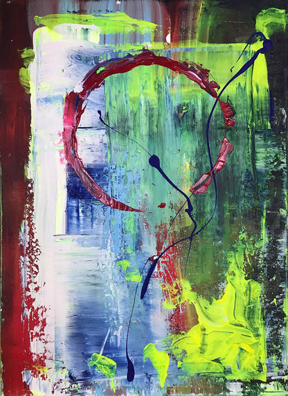 Acrylic painting Red sun Olga Melezhik