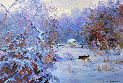 Oil painting It snowed Boris Serdyuk