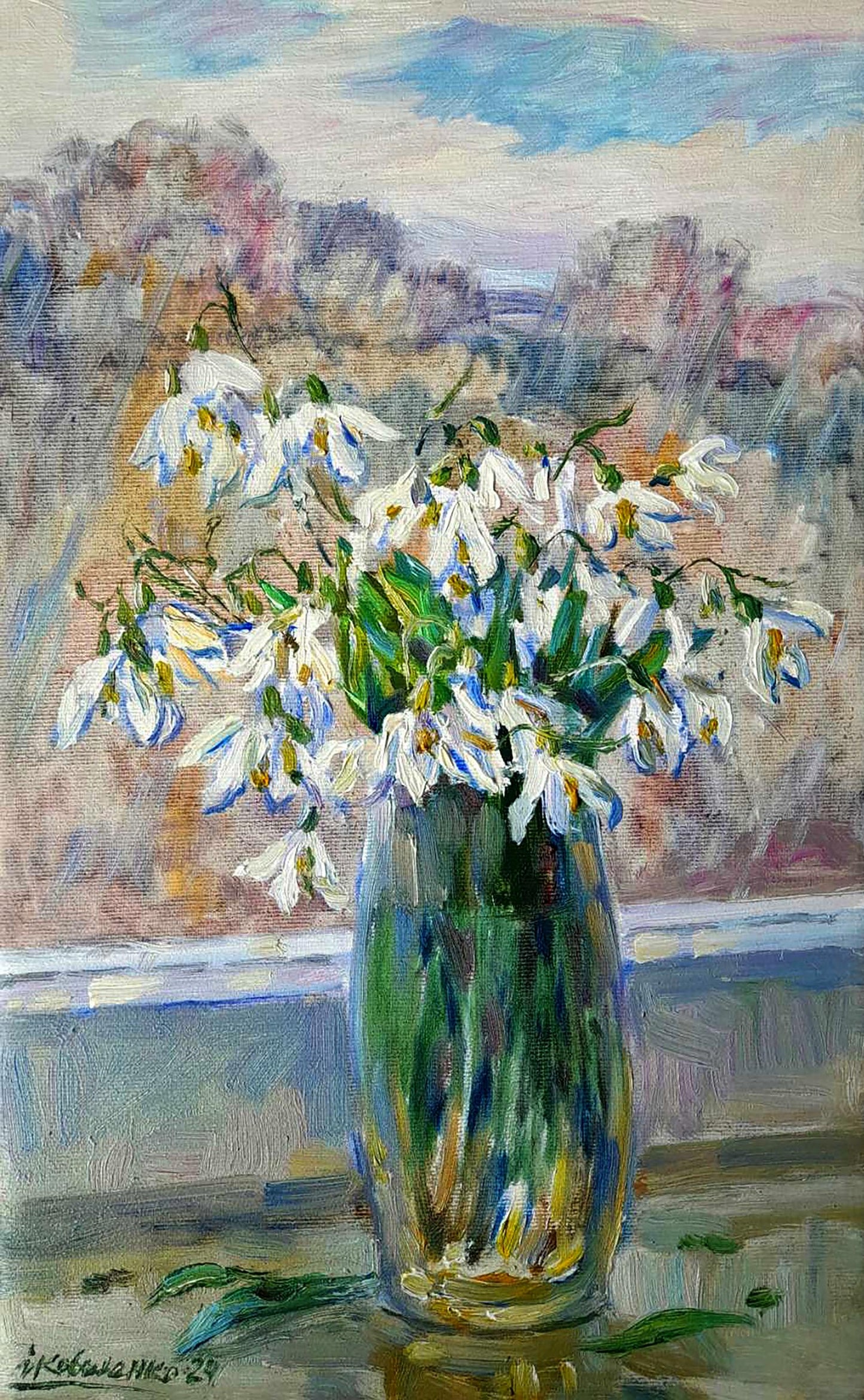 Oil painting Fresh flowers in the morning Ivan Kovalenko