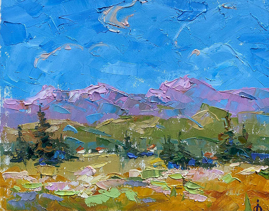 Oil painting Beyond the mountains Alex Ivanyuk