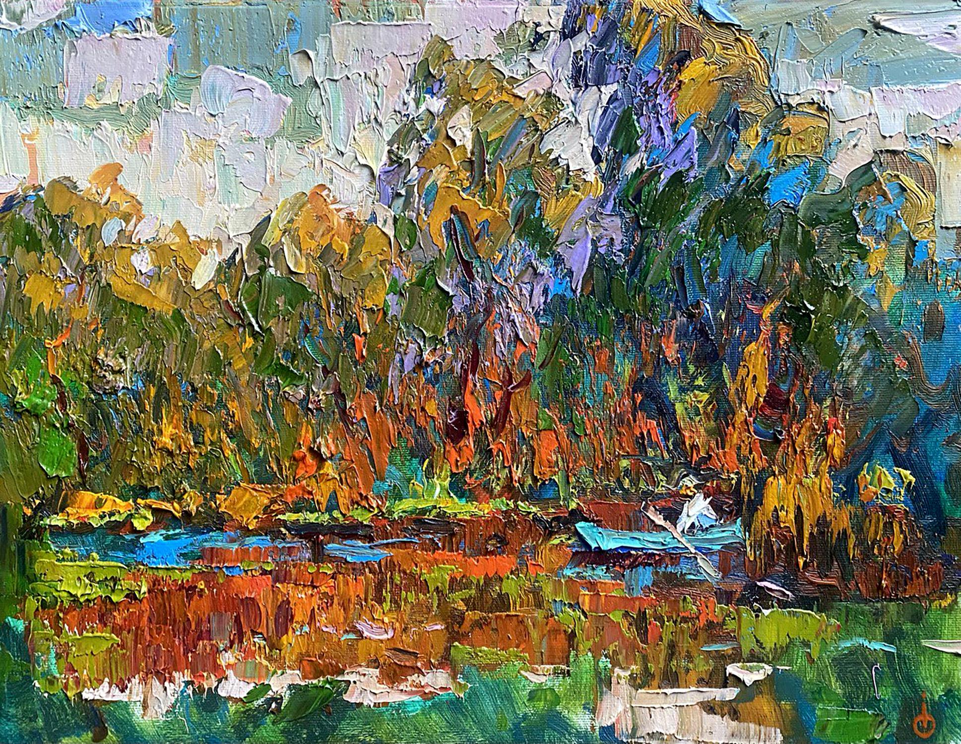 Oil painting Above the pond Alex Ivanyuk