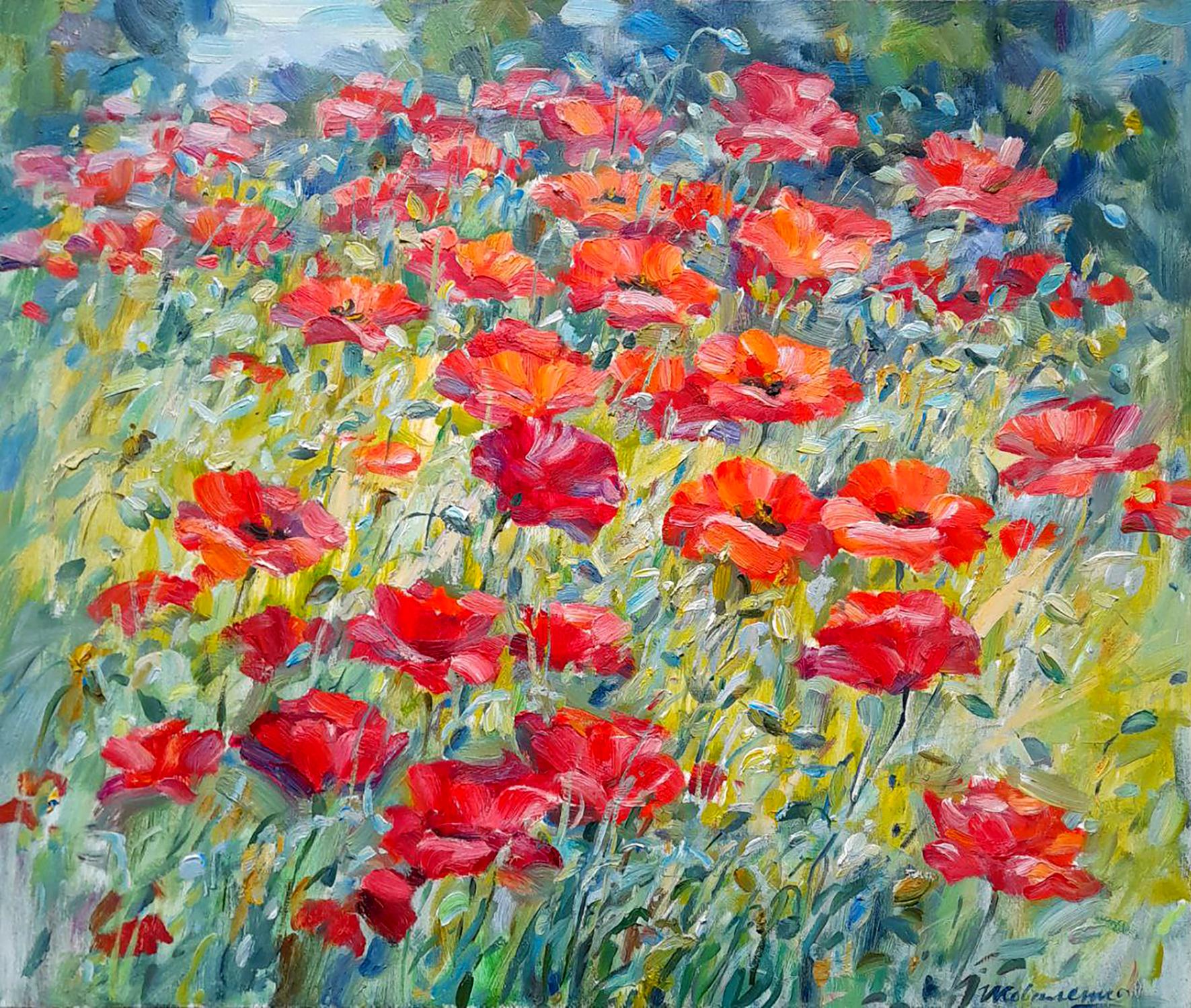 Oi painting Poppies in the fields Ivan Kovalenko