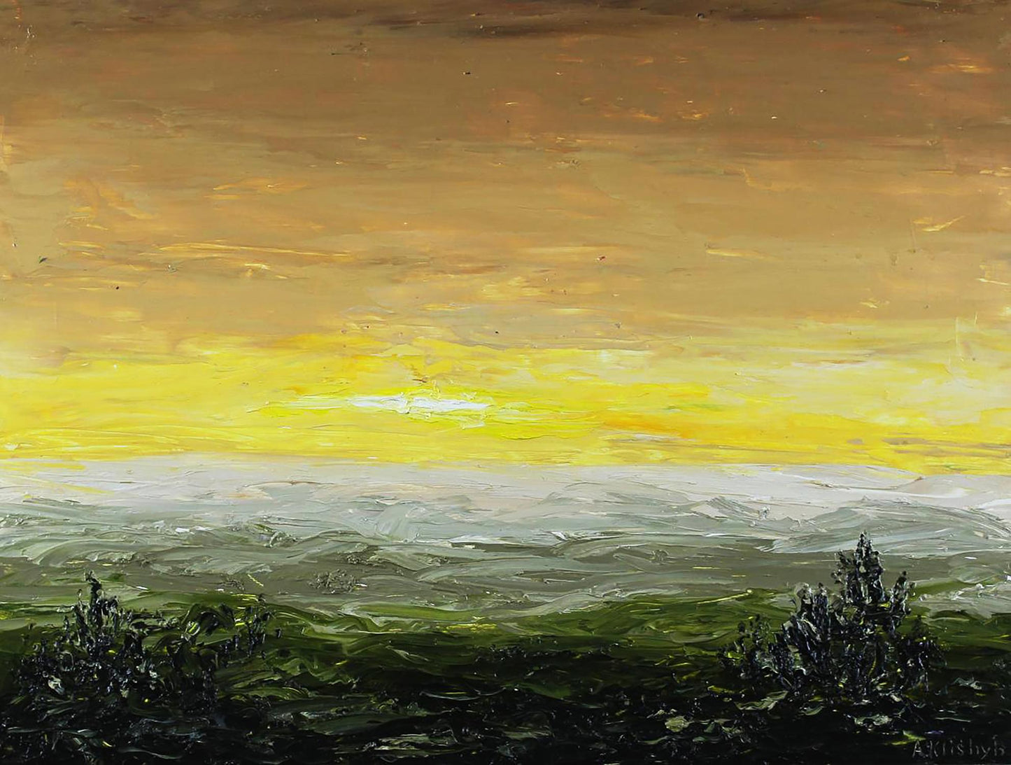 Oil painting Beige landscape Andriy Klishyn