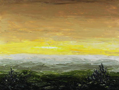 Oil painting Beige landscape Andriy Klishyn