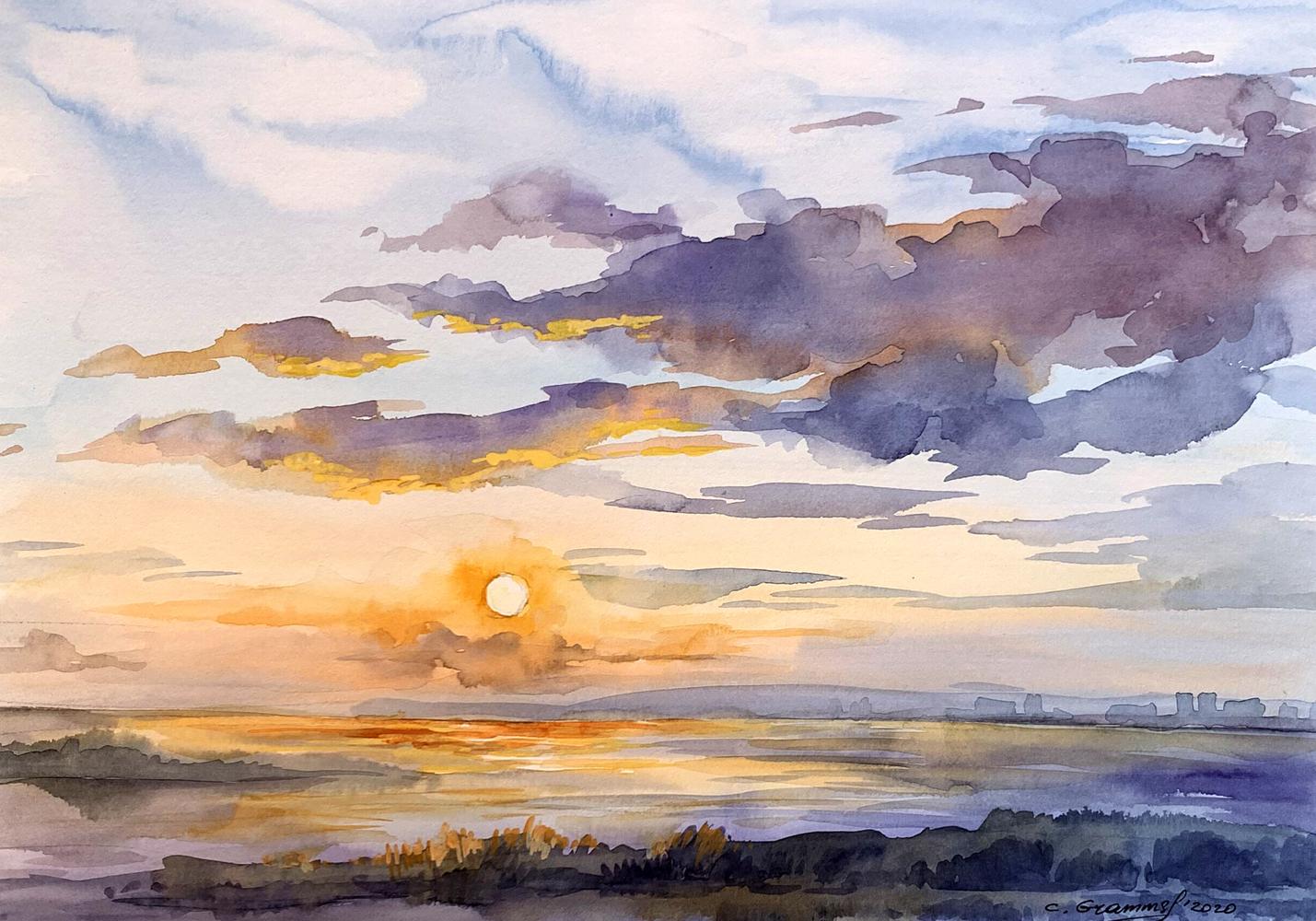 Watercolor painting Magic sea Svetlana Gramm