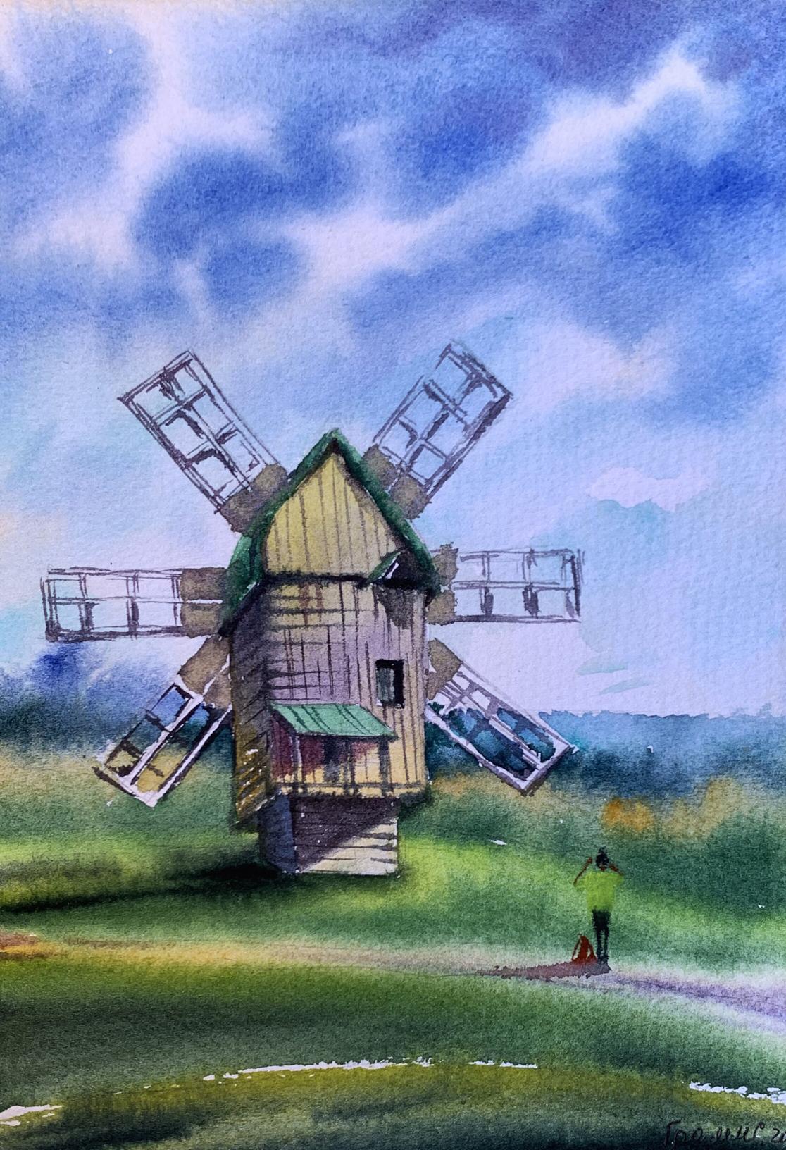 Pastel painting At the mill Svetlana Gramm