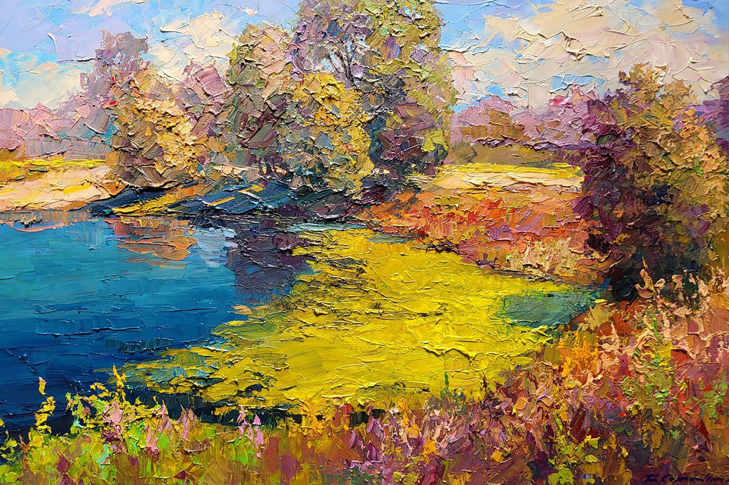 Oil painting At the pond Boris Serdyuk