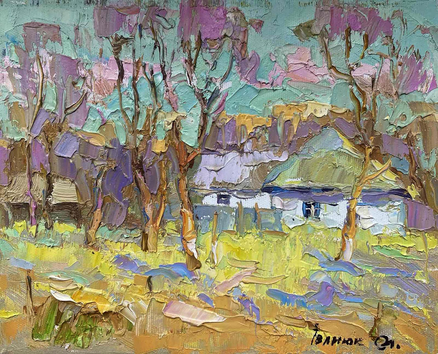 Oil painting Spring landscape 