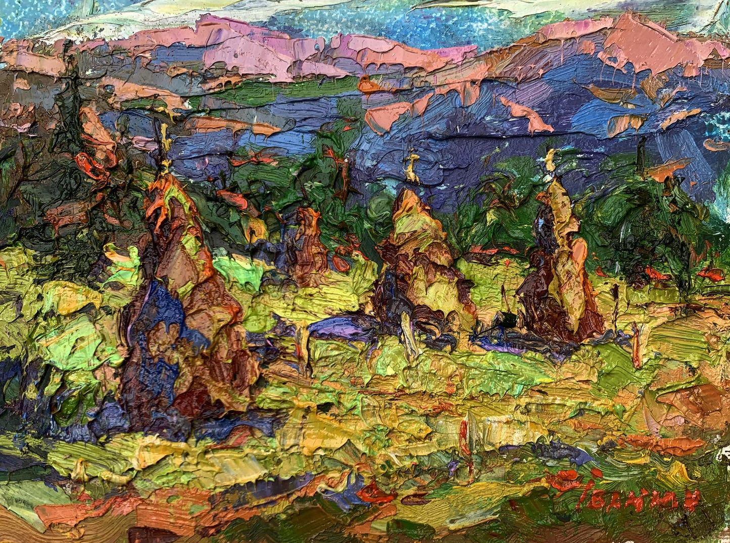 Oil painting Mountain fields Ivanyuk Oleksiy