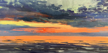 Oil painting Sunset at sea Unknown artist