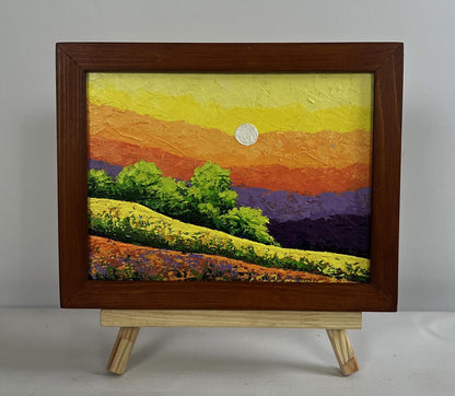 Oil painting Different shades of sunset V. Zadorozhnya