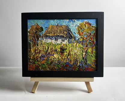 Oil painting Autumn gardening time Oleksiy Ivanyuk