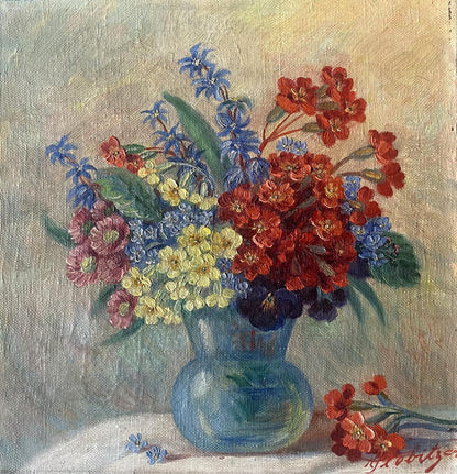 Oil painting Wildflowers European artist