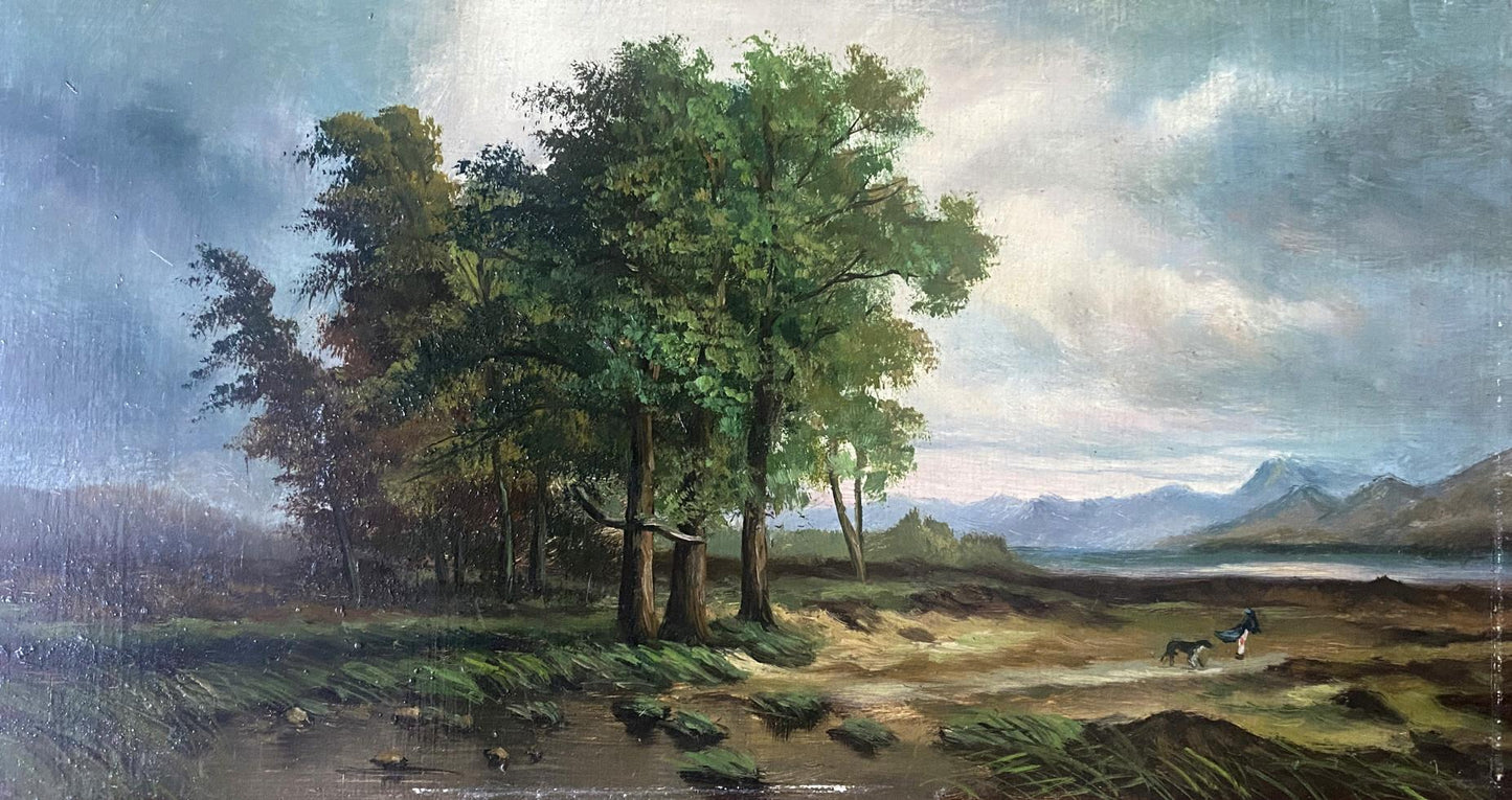 Oil painting Near the mountains European artist