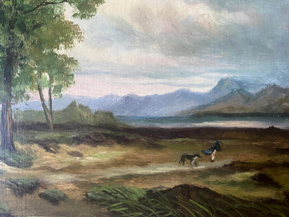 Oil painting Near the mountains European artist