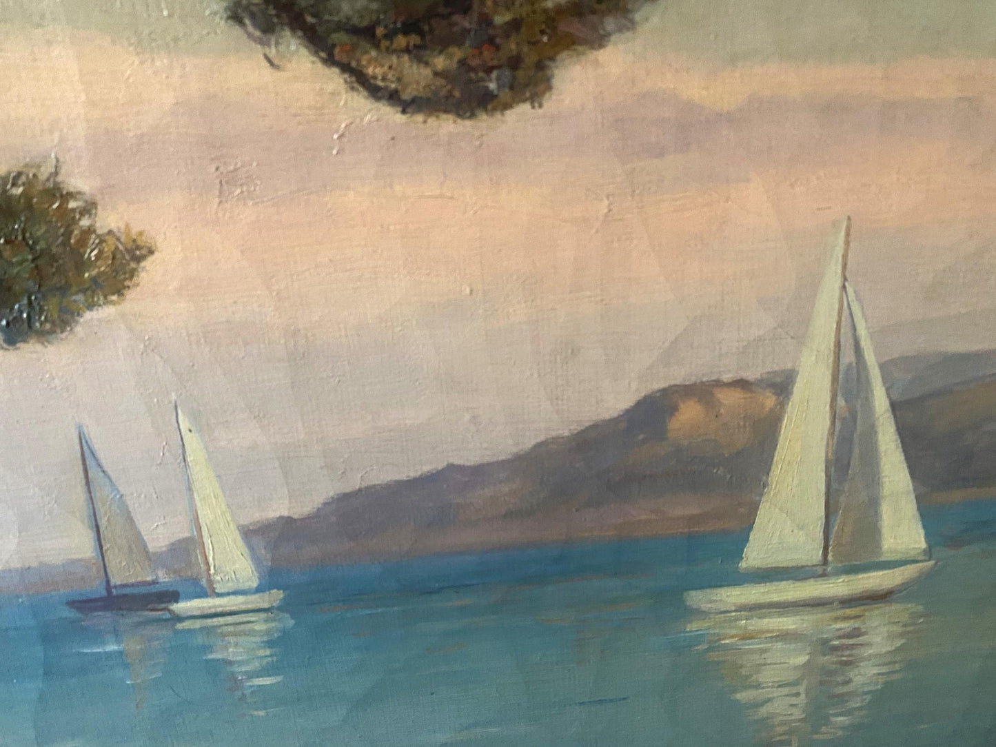Oil painting Holidays on sailboats Abattucci