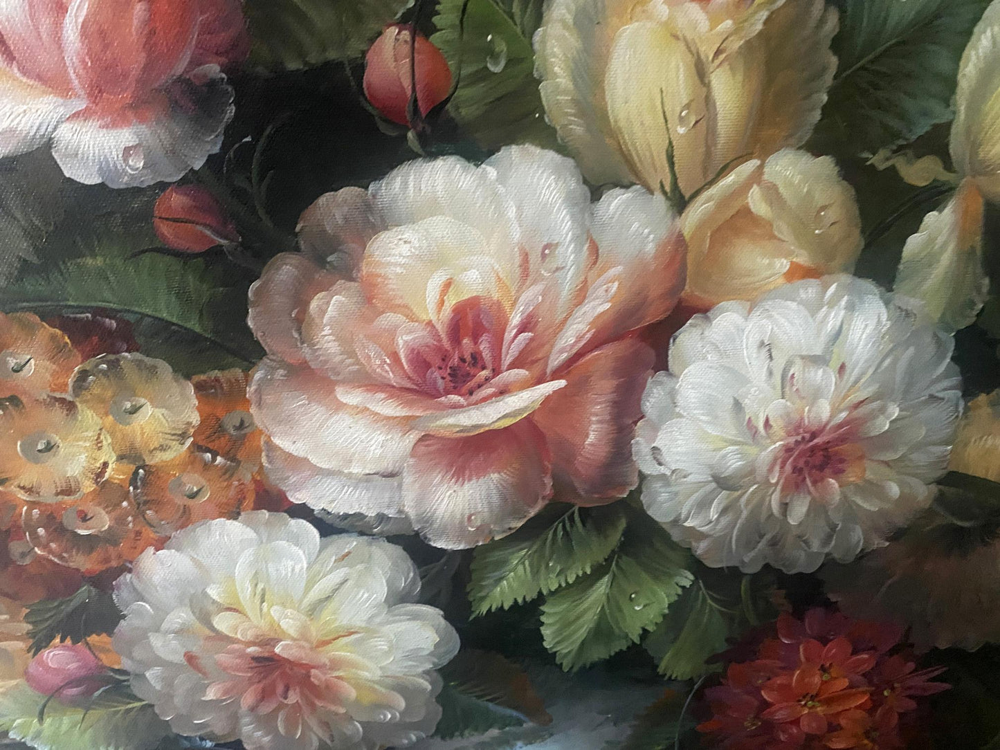 Oil painting Flowers and fruits European artist