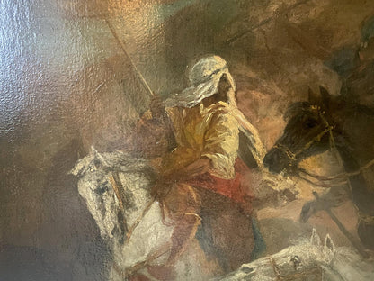 Oil painting Riders in the desert European artist
