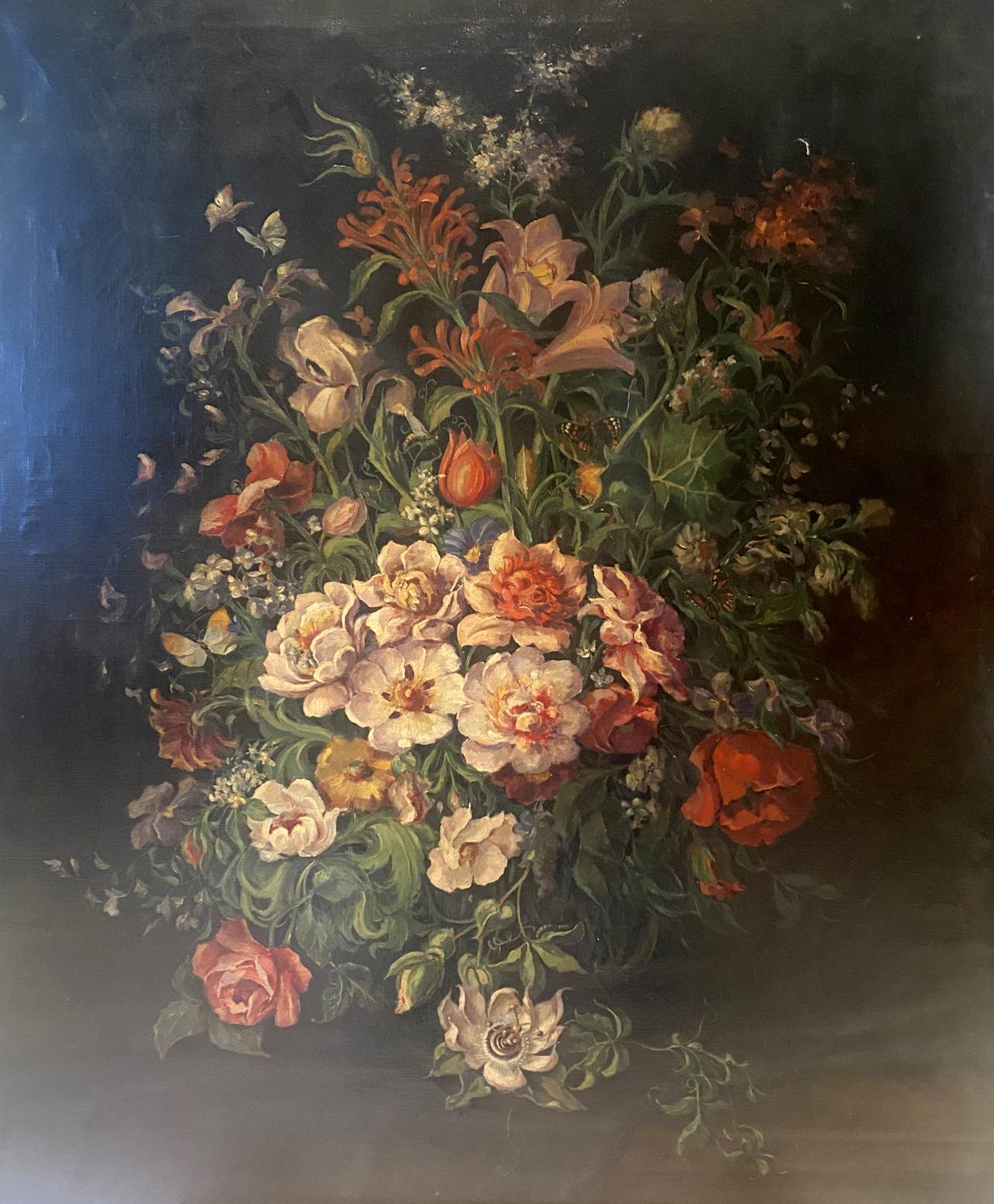 Oil painting Bouquet of flowers European artist