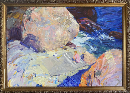 Oil painting Rest on the rocky shore Mamchich Stepan Gavriilovich