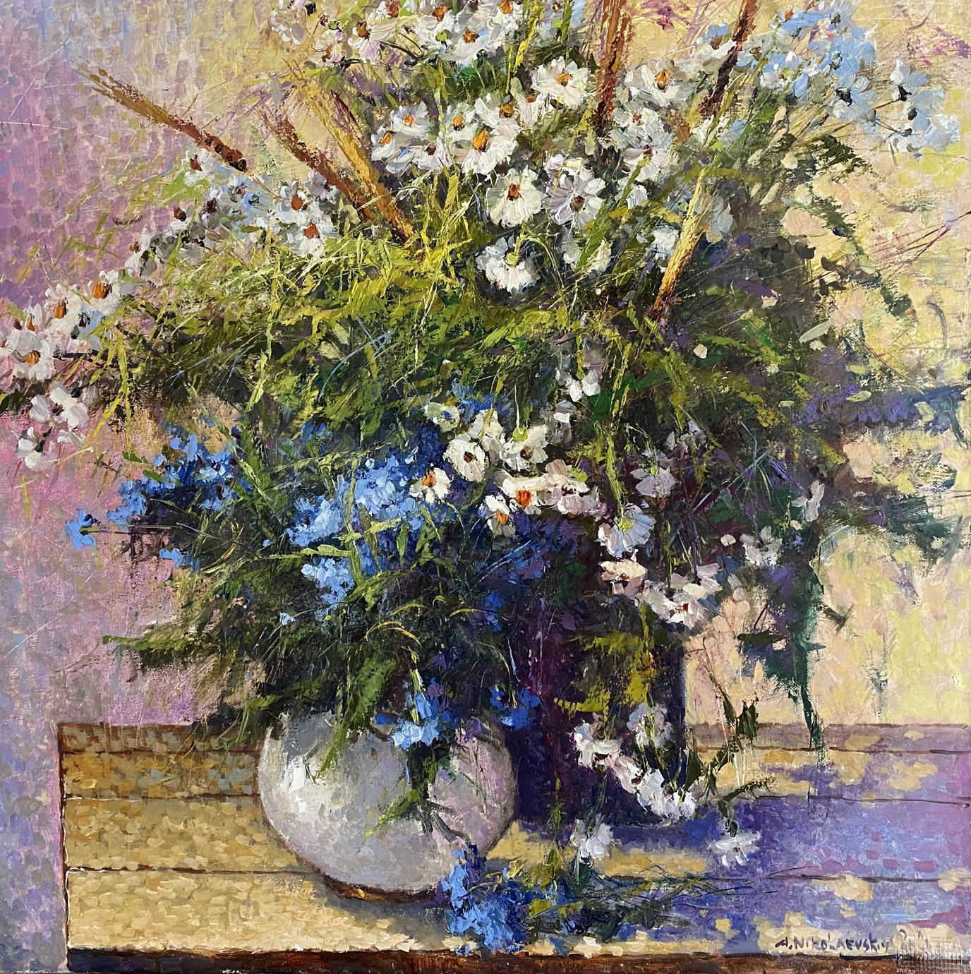 Oil painting Bouquet of daisies A. Nikolaevsky