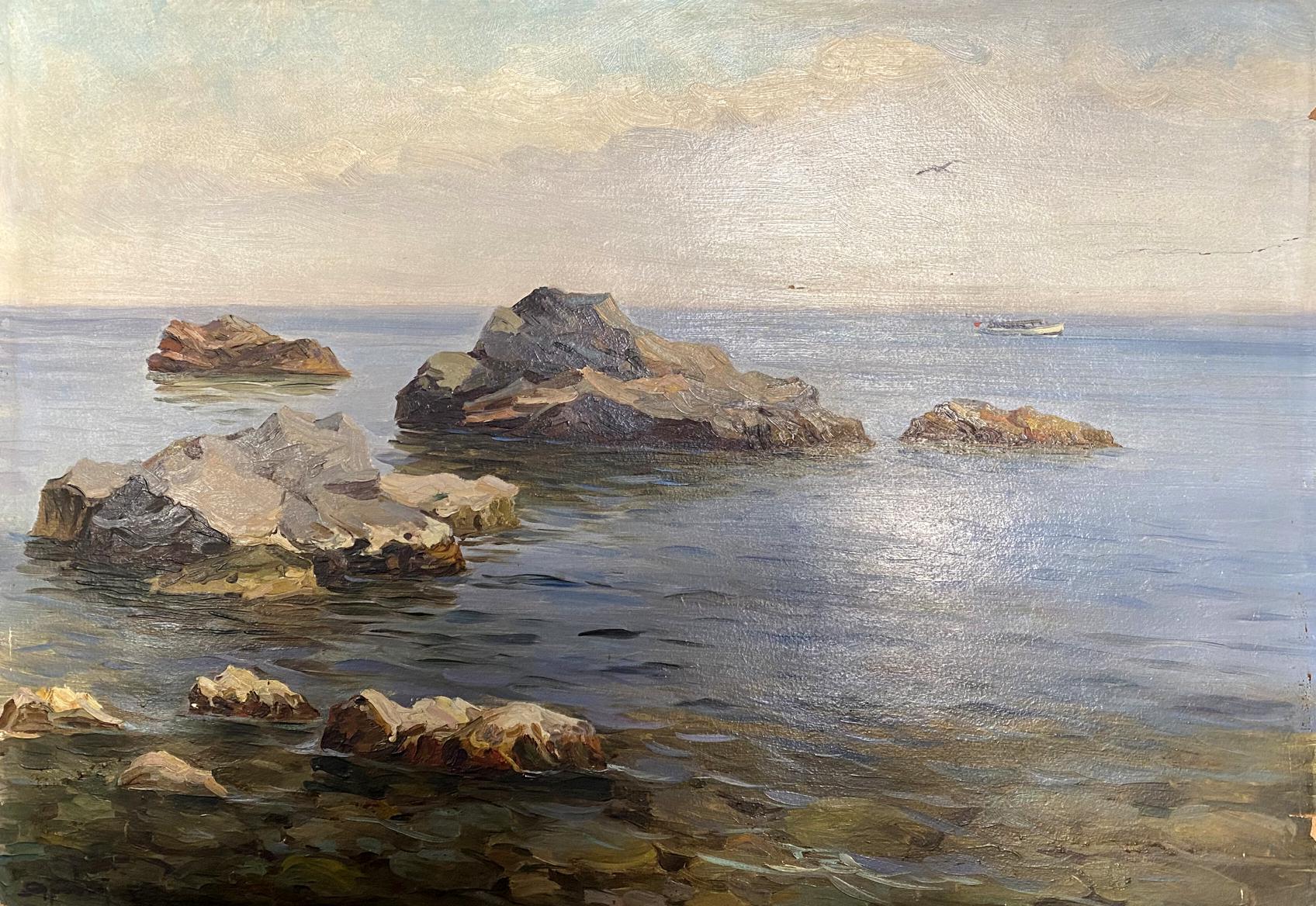 Oil painting Rocky coast Strelov Arkady Efimovich