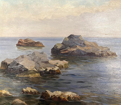 Oil painting Rocky coast Strelov Arkady Efimovich