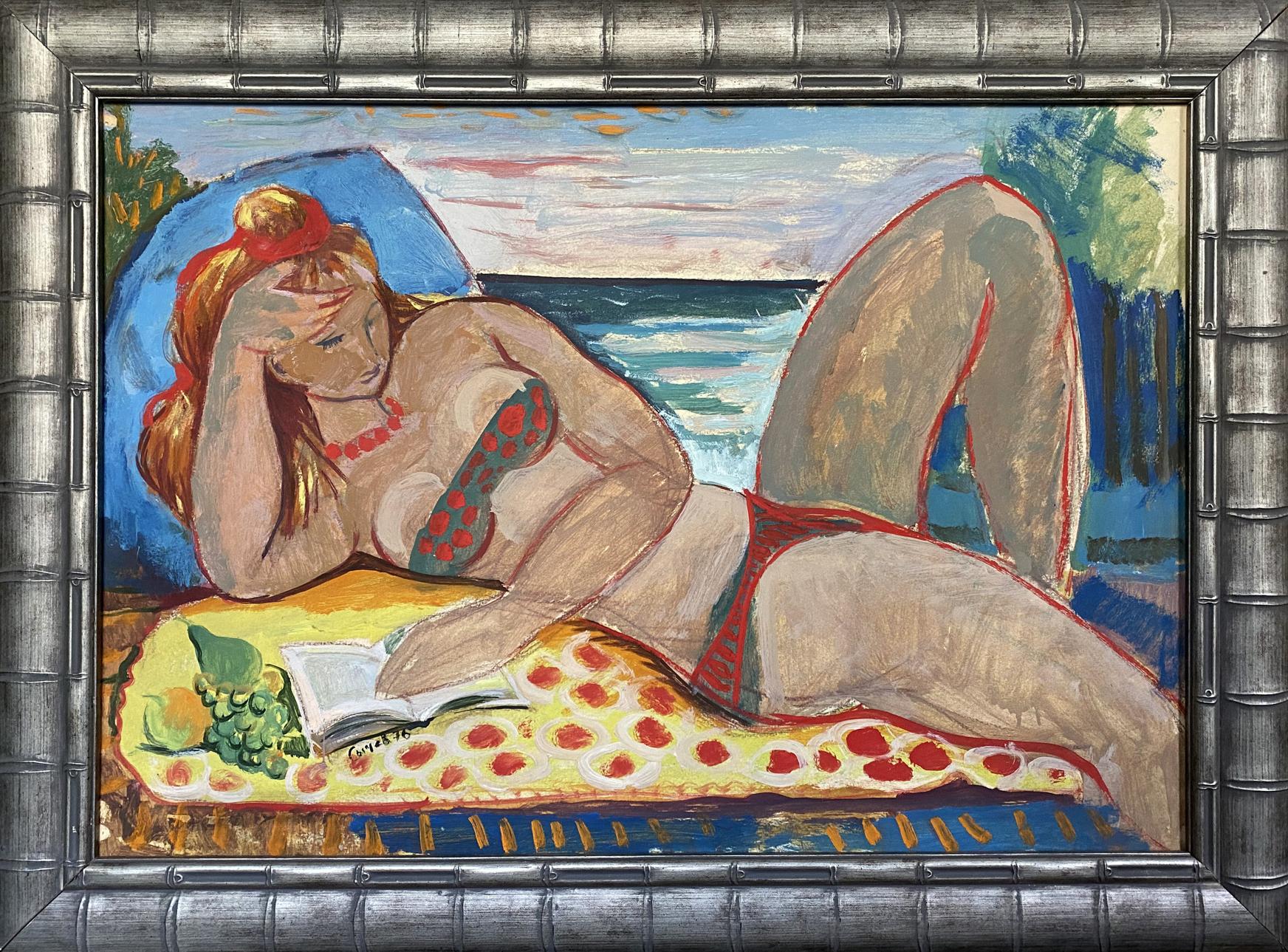 Oil painting Girl on the beach Stanislav Ivanovich Sychov