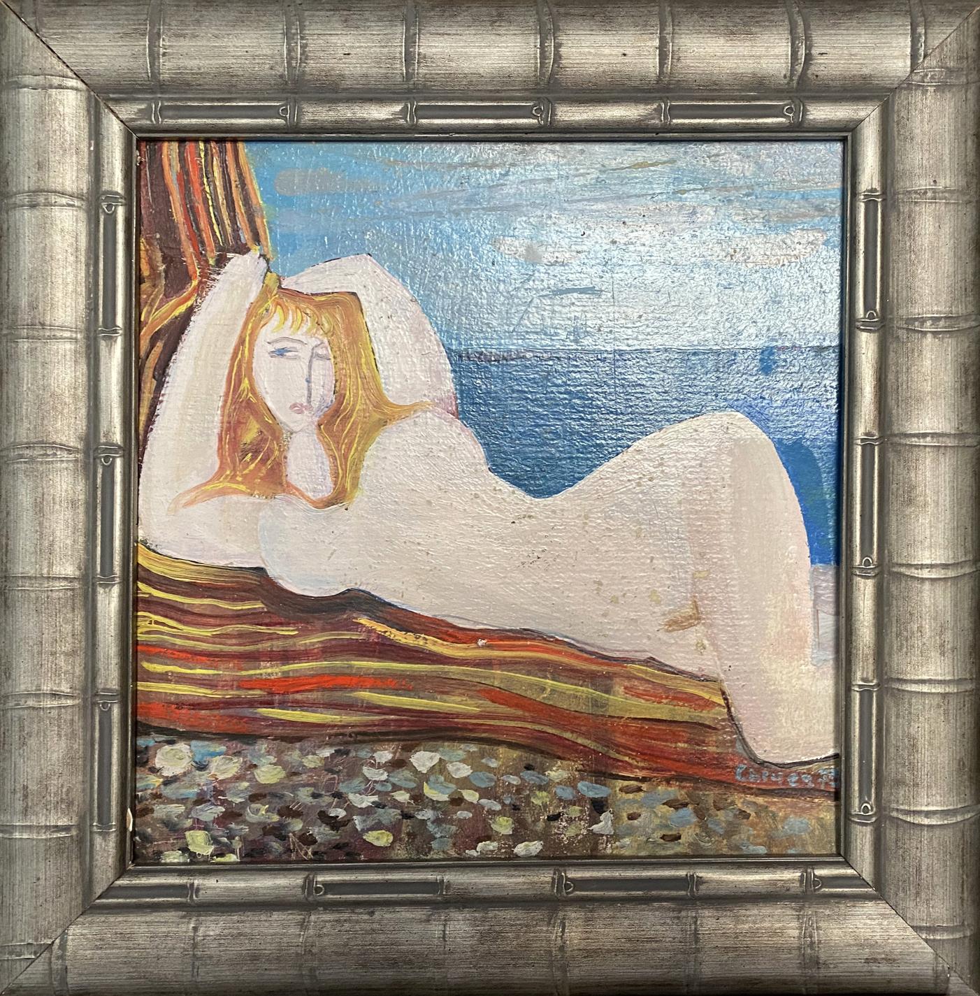 Oil painting Naked girl on the beach Stanislav Ivanovich Sychov