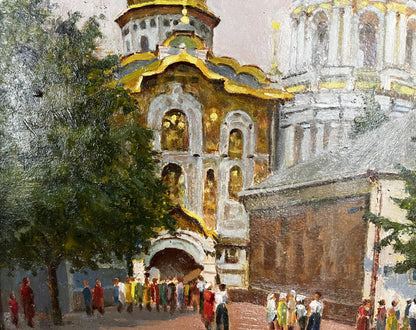 Oil painting Main entrance to Pechersk Lavra Leonid Drobot
