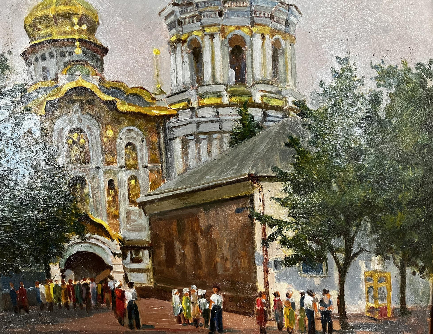 Oil painting Main entrance to Pechersk Lavra Leonid Drobot
