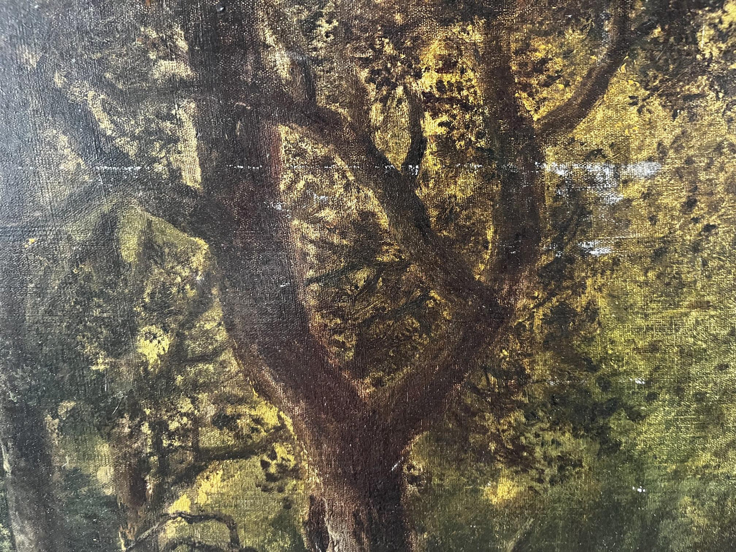 Oil painting A walk through a dense forest European artist