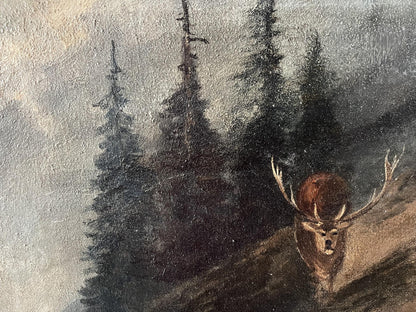 Oil painting Somewhere in the mountains European artist