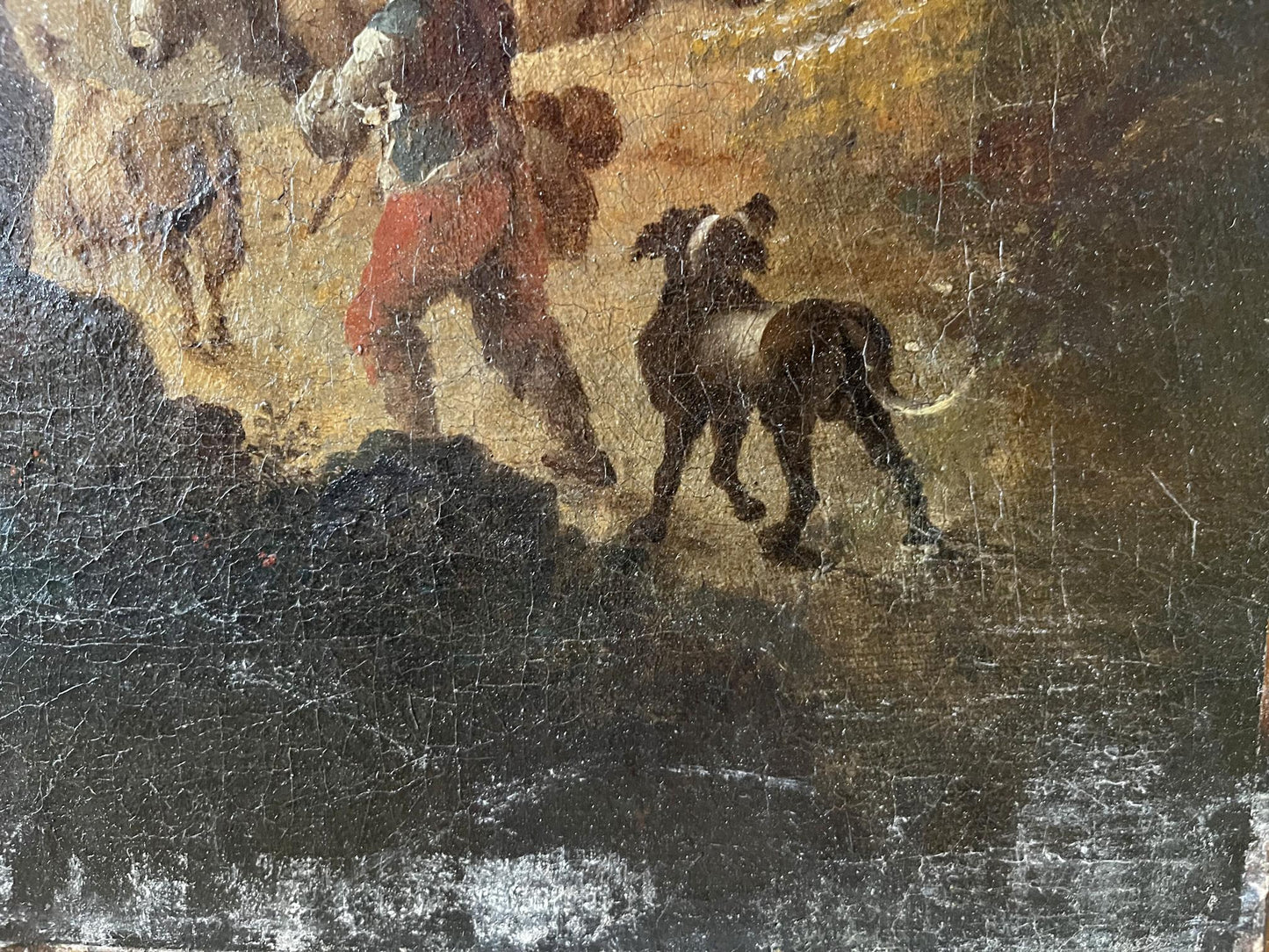 Oil painting Shepherd on the beach European artist