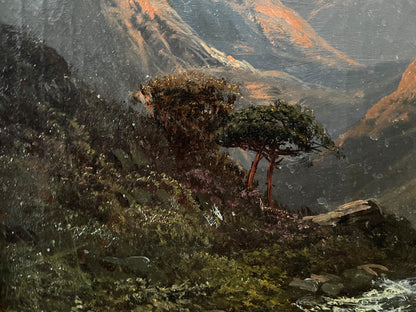 Oil painting Mountain Creek European artist