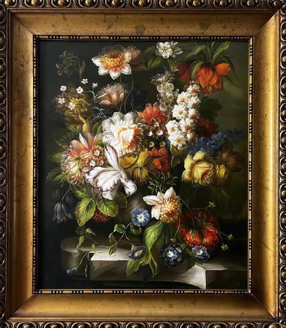 Oil painting Beautiful flowers European artist