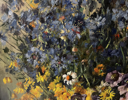 Oil painting Summer flowers Hermann Fricke