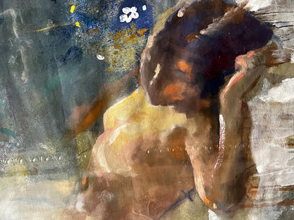 Mixed painting Portrait of a sleeping girl Varvarov Anatoly Viktorovich