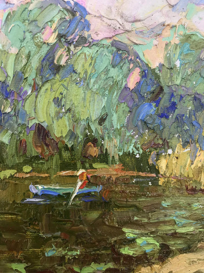 Oil Painting River Nature Landscape 