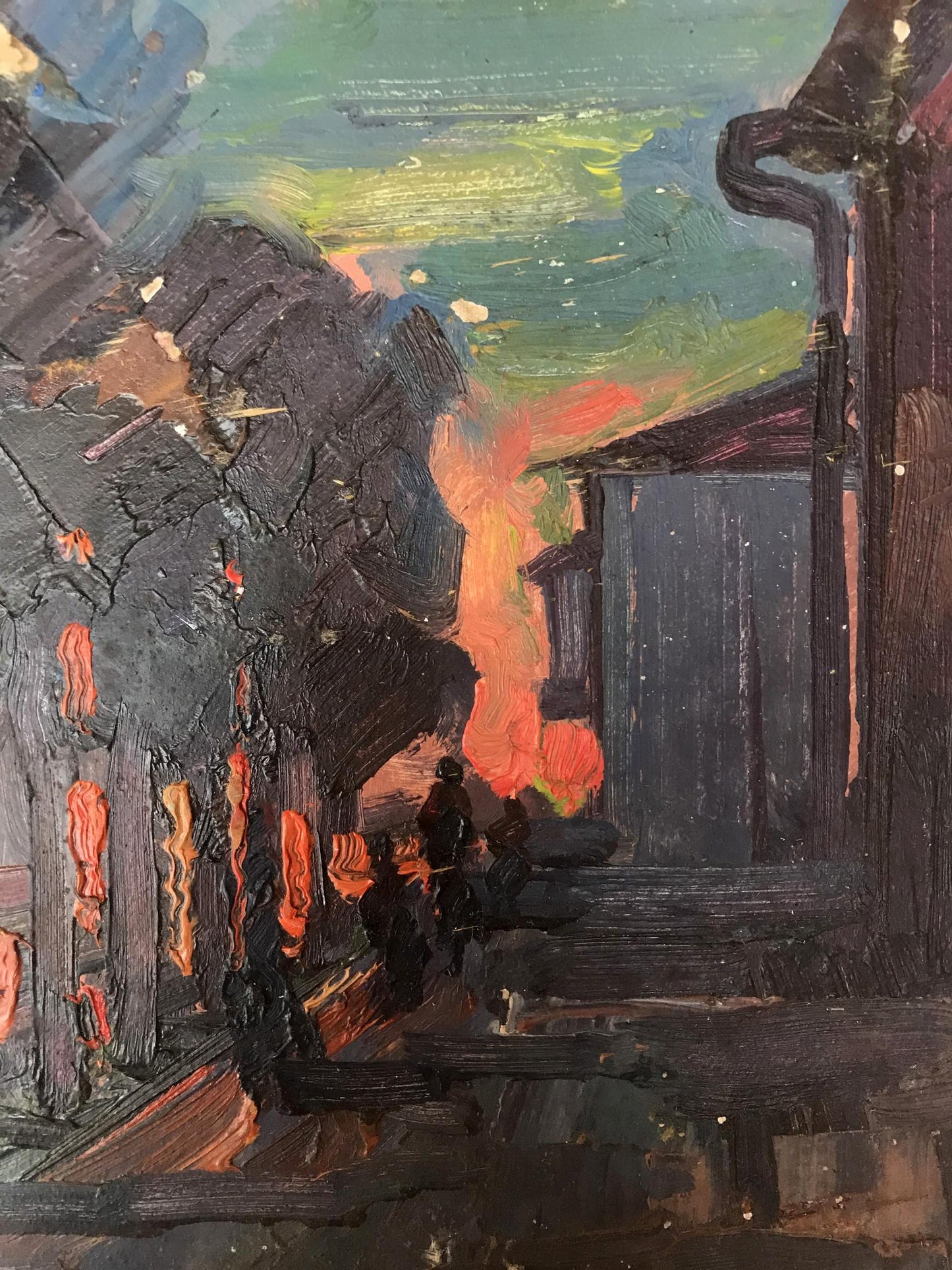 Oil painting Evening city Peter Dobrev
