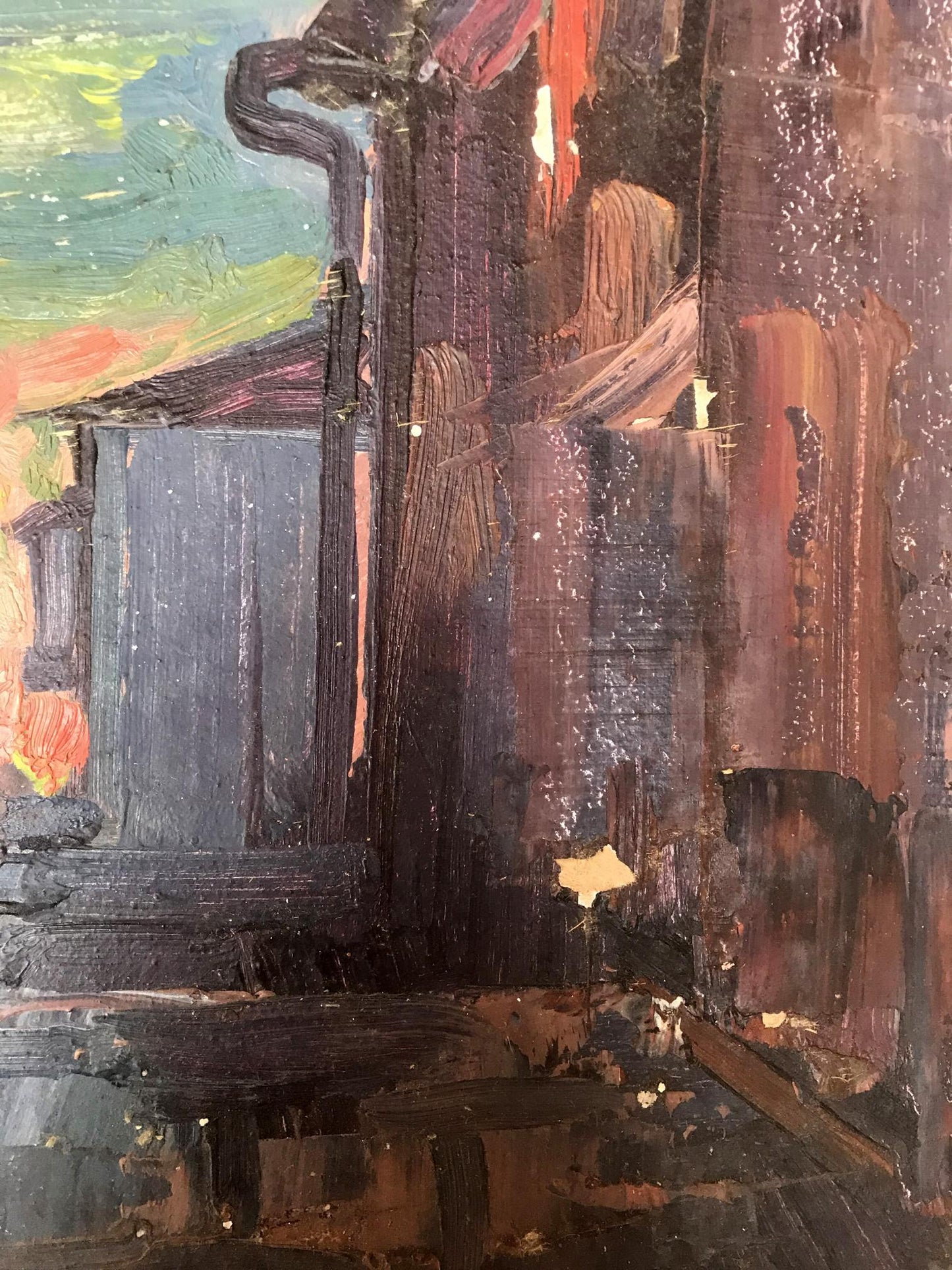 Oil painting Evening city Peter Dobrev